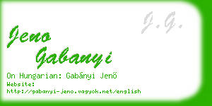 jeno gabanyi business card