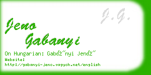 jeno gabanyi business card